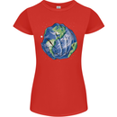 Earth Hands Climate Change Environment Womens Petite Cut T-Shirt Red