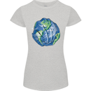 Earth Hands Climate Change Environment Womens Petite Cut T-Shirt Sports Grey
