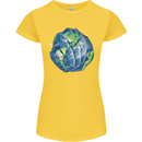 Earth Hands Climate Change Environment Womens Petite Cut T-Shirt Yellow