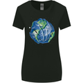 Earth Hands Climate Change Environment Womens Wider Cut T-Shirt Black