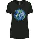 Earth Hands Climate Change Environment Womens Wider Cut T-Shirt Black