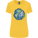 Earth Hands Climate Change Environment Womens Wider Cut T-Shirt Yellow
