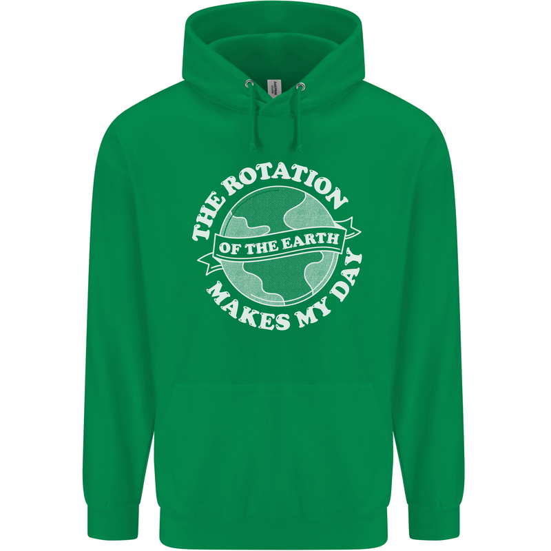 Earth Rotation Astronomy Planets Childrens Kids Hoodie Irish Green