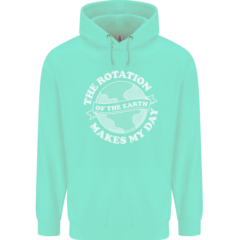 Earth Rotation Astronomy Planets Childrens Kids Hoodie Peppermint