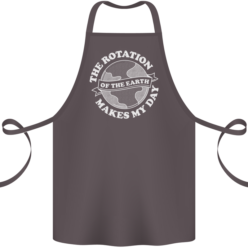 Earth Rotation Astronomy Planets Cotton Apron 100% Organic Dark Grey