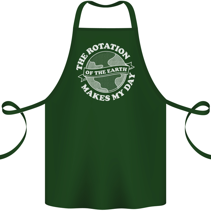 Earth Rotation Astronomy Planets Cotton Apron 100% Organic Forest Green