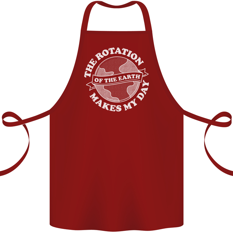 Earth Rotation Astronomy Planets Cotton Apron 100% Organic Maroon