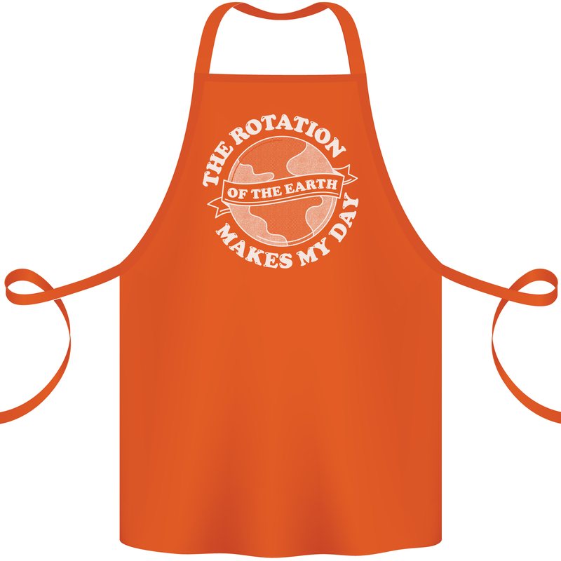 Earth Rotation Astronomy Planets Cotton Apron 100% Organic Orange