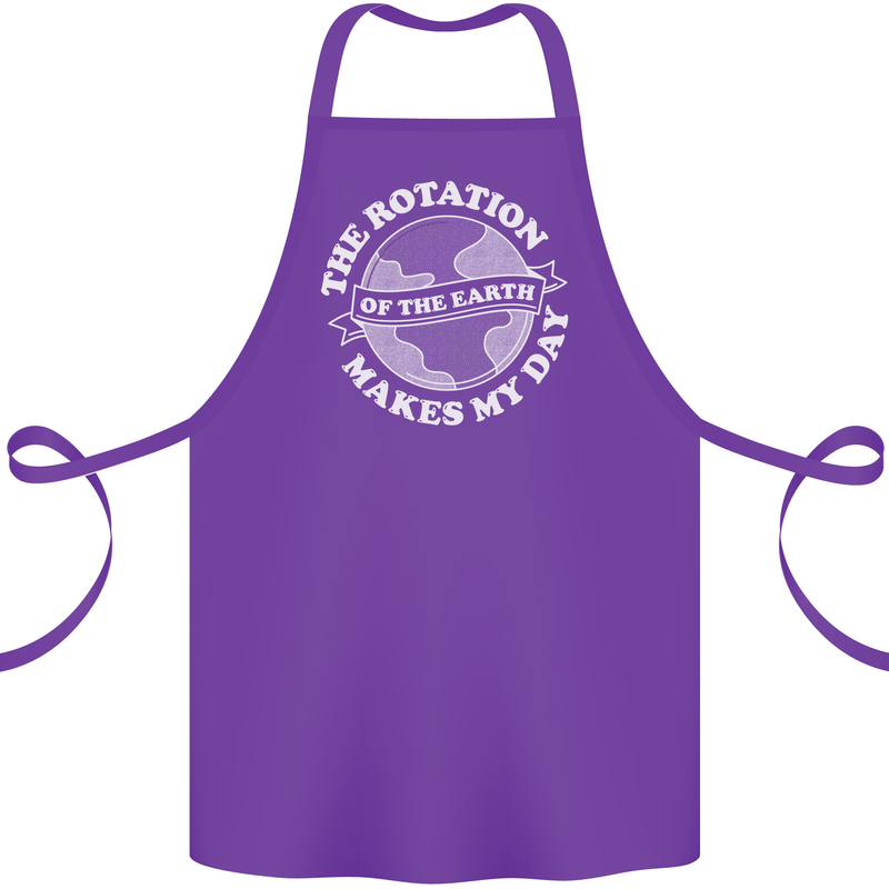 Earth Rotation Astronomy Planets Cotton Apron 100% Organic Purple