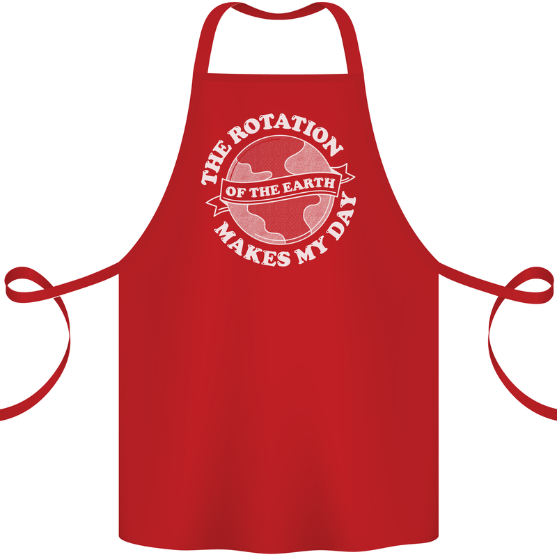 Earth Rotation Astronomy Planets Cotton Apron 100% Organic Red