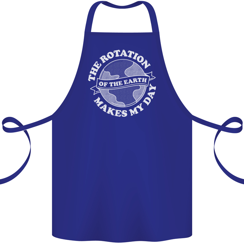 Earth Rotation Astronomy Planets Cotton Apron 100% Organic Royal Blue