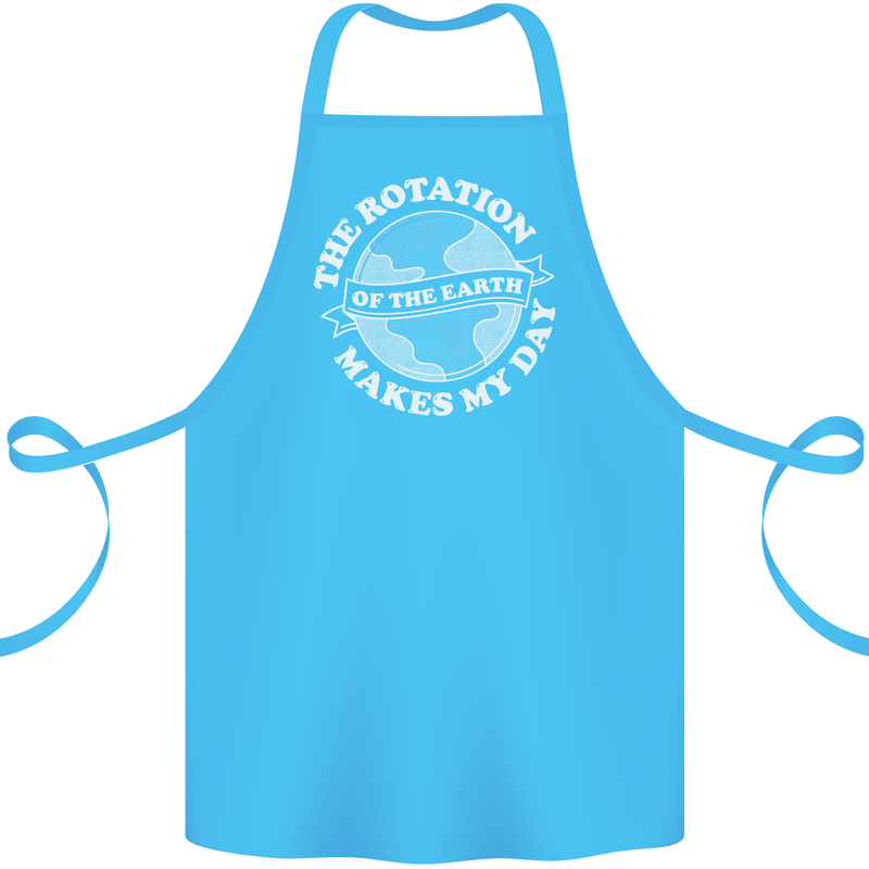 Earth Rotation Astronomy Planets Cotton Apron 100% Organic Turquoise