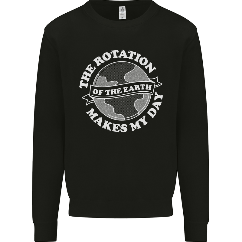 Earth Rotation Astronomy Planets Kids Sweatshirt Jumper Black