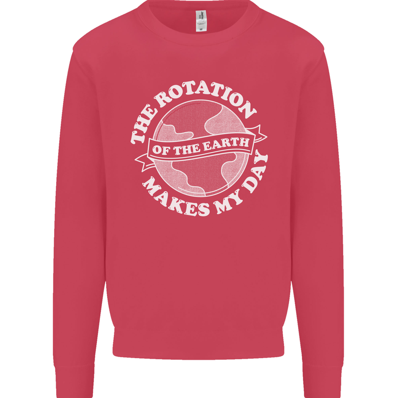 Earth Rotation Astronomy Planets Kids Sweatshirt Jumper Heliconia
