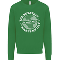 Earth Rotation Astronomy Planets Kids Sweatshirt Jumper Irish Green