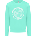 Earth Rotation Astronomy Planets Kids Sweatshirt Jumper Peppermint