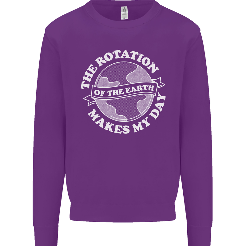 Earth Rotation Astronomy Planets Kids Sweatshirt Jumper Purple