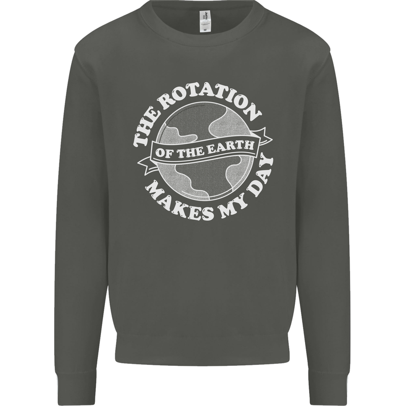 Earth Rotation Astronomy Planets Kids Sweatshirt Jumper Storm Grey