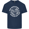 Earth Rotation Astronomy Planets Kids T-Shirt Childrens Navy Blue
