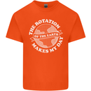 Earth Rotation Astronomy Planets Kids T-Shirt Childrens Orange