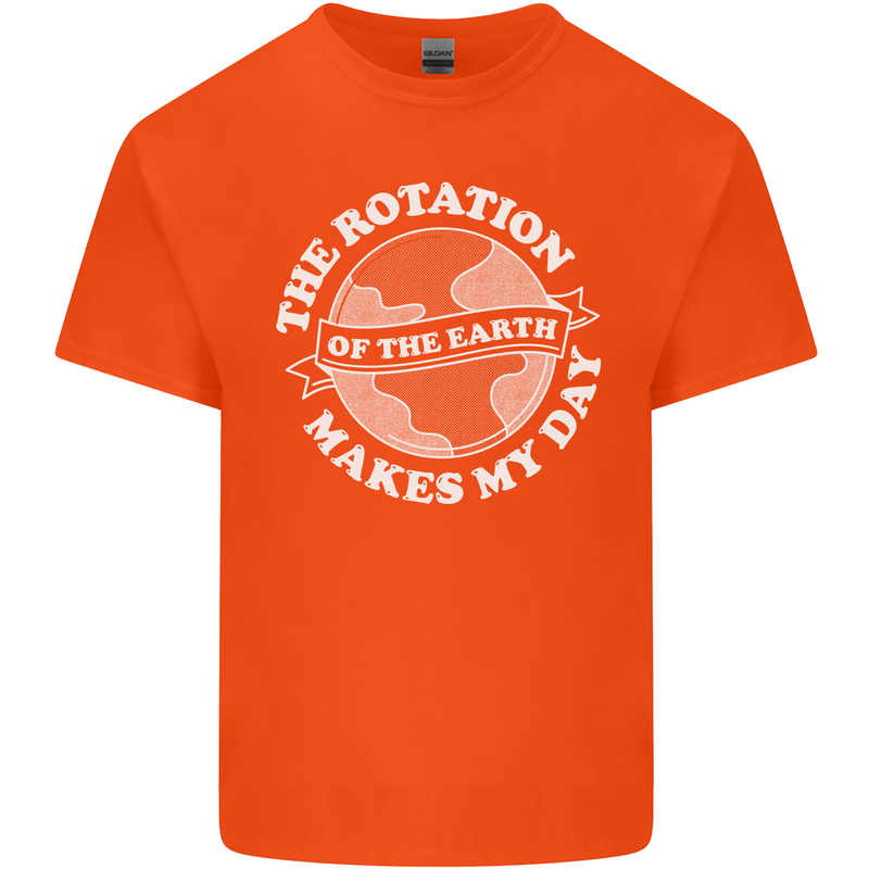 Earth Rotation Astronomy Planets Kids T-Shirt Childrens Orange