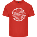 Earth Rotation Astronomy Planets Kids T-Shirt Childrens Red