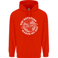 Earth Rotation Astronomy Planets Mens 80% Cotton Hoodie Bright Red