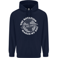 Earth Rotation Astronomy Planets Mens 80% Cotton Hoodie Navy Blue