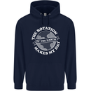 Earth Rotation Astronomy Planets Mens 80% Cotton Hoodie Navy Blue