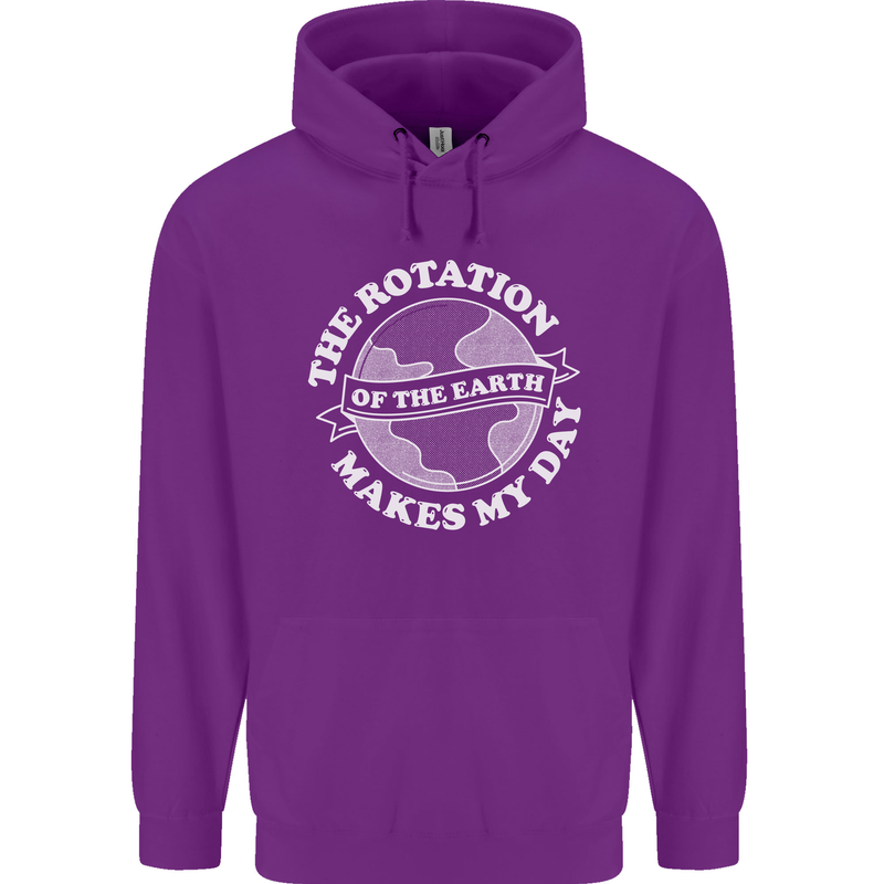Earth Rotation Astronomy Planets Mens 80% Cotton Hoodie Purple