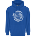Earth Rotation Astronomy Planets Mens 80% Cotton Hoodie Royal Blue