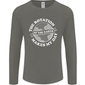 Earth Rotation Astronomy Planets Mens Long Sleeve T-Shirt Charcoal