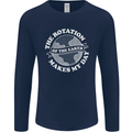 Earth Rotation Astronomy Planets Mens Long Sleeve T-Shirt Navy Blue