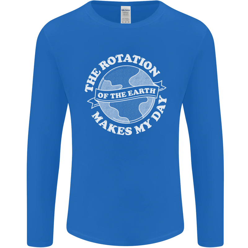 Earth Rotation Astronomy Planets Mens Long Sleeve T-Shirt Royal Blue