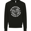 Earth Rotation Astronomy Planets Mens Sweatshirt Jumper Black