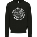 Earth Rotation Astronomy Planets Mens Sweatshirt Jumper Black