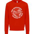 Earth Rotation Astronomy Planets Mens Sweatshirt Jumper Bright Red