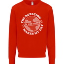 Earth Rotation Astronomy Planets Mens Sweatshirt Jumper Bright Red