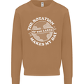Earth Rotation Astronomy Planets Mens Sweatshirt Jumper Caramel Latte