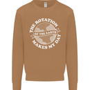 Earth Rotation Astronomy Planets Mens Sweatshirt Jumper Caramel Latte