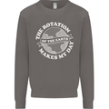 Earth Rotation Astronomy Planets Mens Sweatshirt Jumper Charcoal
