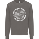 Earth Rotation Astronomy Planets Mens Sweatshirt Jumper Charcoal