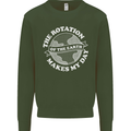 Earth Rotation Astronomy Planets Mens Sweatshirt Jumper Forest Green