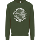 Earth Rotation Astronomy Planets Mens Sweatshirt Jumper Forest Green