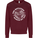Earth Rotation Astronomy Planets Mens Sweatshirt Jumper Maroon