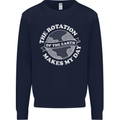 Earth Rotation Astronomy Planets Mens Sweatshirt Jumper Navy Blue