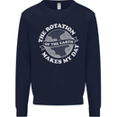 Earth Rotation Astronomy Planets Mens Sweatshirt Jumper Navy Blue