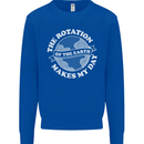 Earth Rotation Astronomy Planets Mens Sweatshirt Jumper Royal Blue