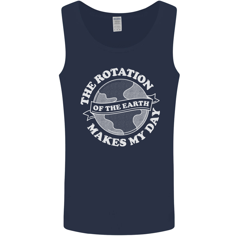 Earth Rotation Astronomy Planets Mens Vest Tank Top Navy Blue