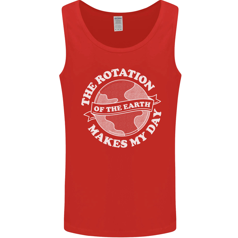 Earth Rotation Astronomy Planets Mens Vest Tank Top Red